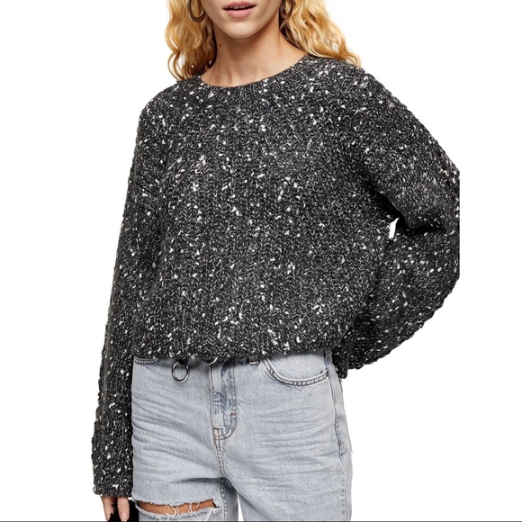 NEW TOPSHOP GREY CROPPED SWEATER - Picture 9 of 9